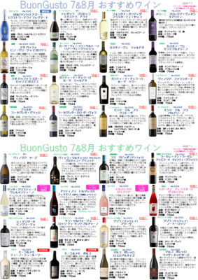 ブォングスト 2026年7月8月 おすすめワイン【食材だけじゃない！ワインも厳選のブォングスト】